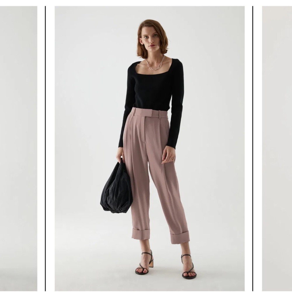 COS Pleated Trousers in Grey